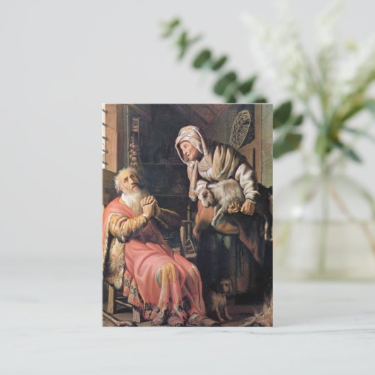 Tobias vermoedde dat zijn vrouw met Rembrandt zou  Briefkaart (Staand voorkant)