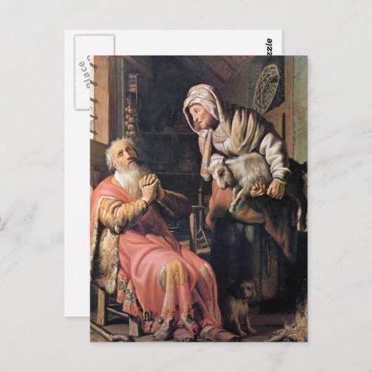 Tobias vermoedde dat zijn vrouw met Rembrandt zou  Briefkaart (Voorkant / Achterkant)