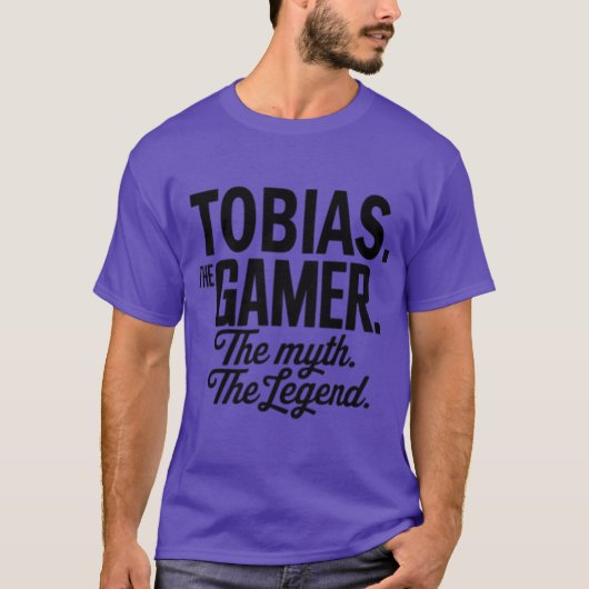 Tobiashe Gamerhe Mythhe Legendobias Name Funny Gam T-shirt (Voorkant)