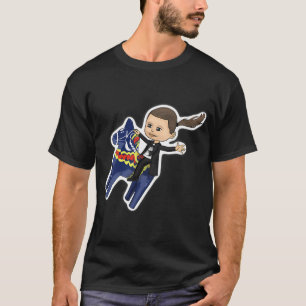 Toblerone Fudge op een Blauwe Dala Paard T-shirt