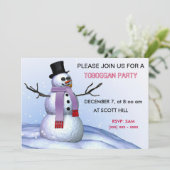 Toboggan Party Invitation Kaart (Staand voorkant)