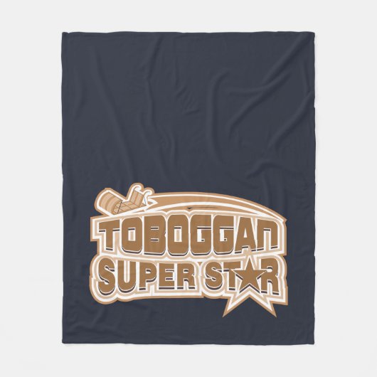 Toboggan Superstar Winter Sports Novelty Fleece Deken (Voorkant)