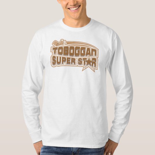 Toboggan Superstar Winter Sports Novelty T-shirt (Voorkant)