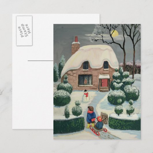 Tobogganering Briefkaart (Voorkant / Achterkant)