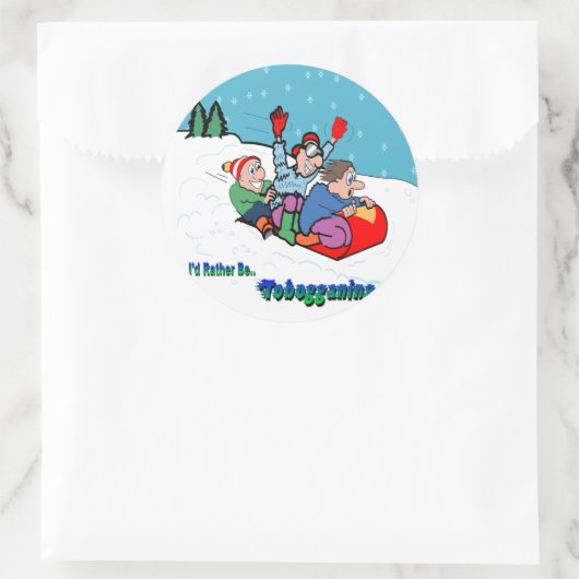 Tobogganering Ronde Sticker (Tas)