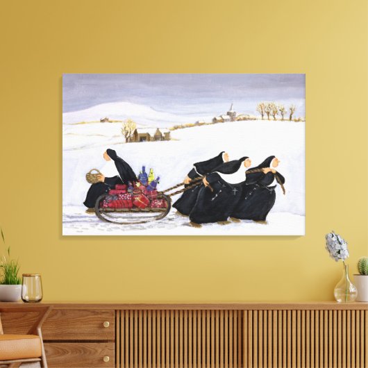 Tobogganing 2 canvas afdruk (Insitu (Woonkamer))