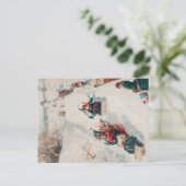 "Tobogganing", Chromolithograph, Louis Prang & Co. Briefkaart (Staand voorkant)