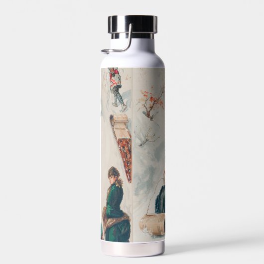 "Tobogganing", Chromolithograph, Louis Prang & Co. Waterfles (Rechts)