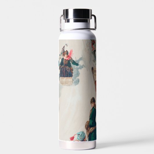 "Tobogganing", Chromolithograph, Louis Prang & Co. Waterfles (Achterkant)