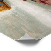 Toboggans op een winternacht poster (Hoek)