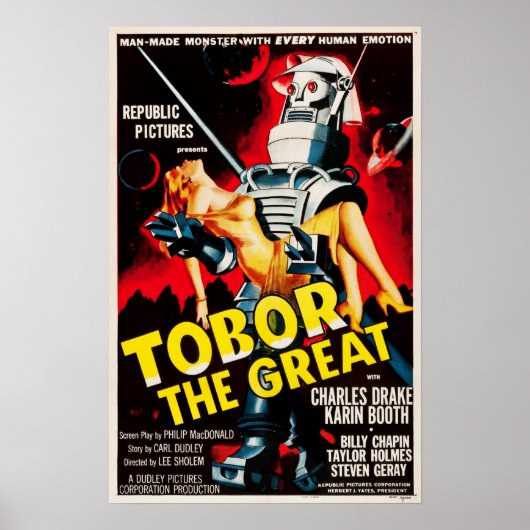 Tobor The Great Sci Fi Robots Retro Movie Poster (Voorkant)