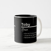 Toby Boy Name Definition Personalized Mug Tweekleurige Koffiemok (Voorkant rechts)