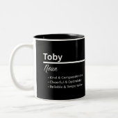 Toby Boy Name Definition Personalized Mug Tweekleurige Koffiemok (Links)