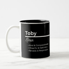 Toby Boy Name Definition Personalized Mug Tweekleurige Koffiemok
