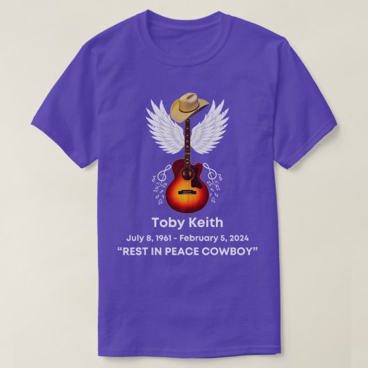 Toby Keith Rest In Vrede Tribute Memorial Crewneck T-shirt (Design voorkant)