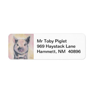 Toby the Piglet retouradreslabel Etiket