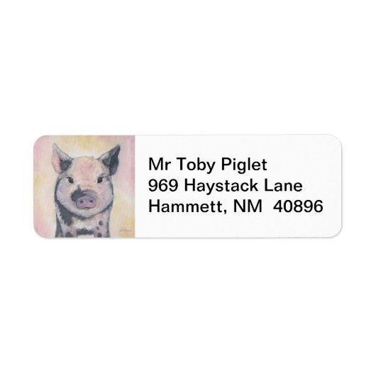 Toby the Piglet retouradreslabel Etiket (Voorkant)