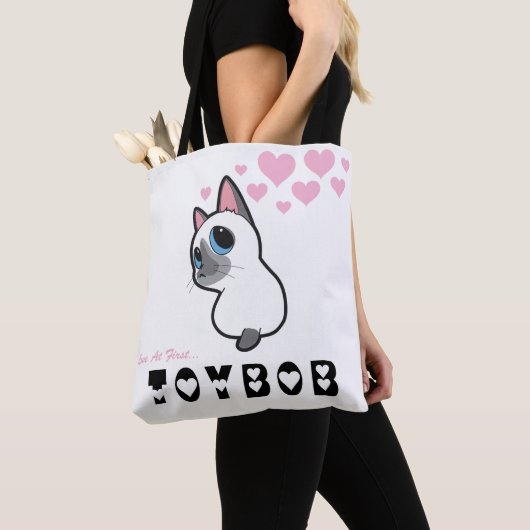 TOBY TOYBOB LIEFDE OP EERSTE TOYBOB ROZE HARTEN TA TOTE BAG (Dichtbij)