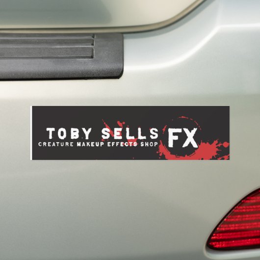 Toby verkoopt creatieve machine FX Winkelen Bumper Bumpersticker (Op auto)
