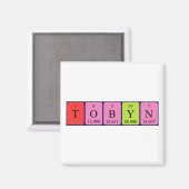 Tobyn periodieke tabelnaam magnet (Voorkant / Achterkant)