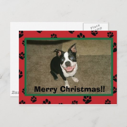 Tobyxmascard, Vrolijk kerstfeest!! Feestdagenkaart (Voorkant / Achterkant)