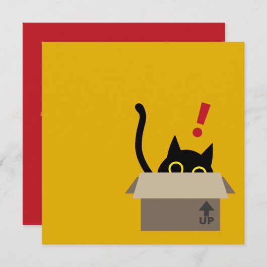 TOC! - Funny Cat Housewarming Invitation Kaart (Voorkant / Achterkant)