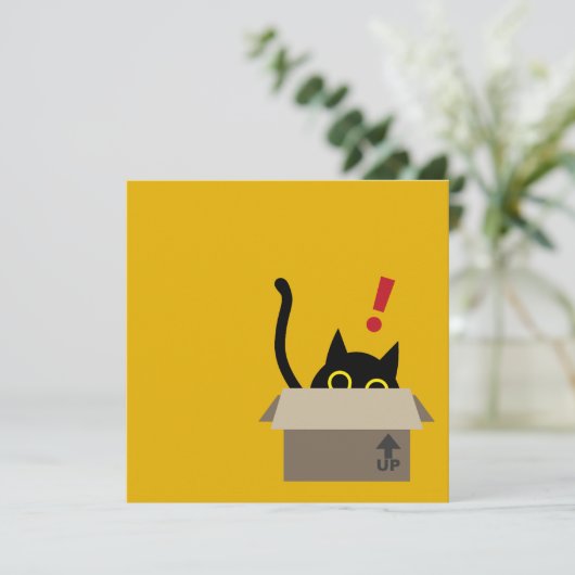 TOC! - Funny Cat Housewarming Invitation Kaart (Staand voorkant)