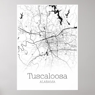 Tocaloosa Map - Alabama - Poster stadskaart