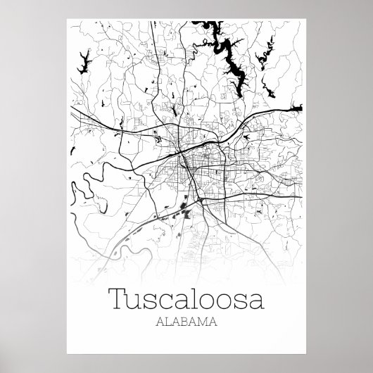 Tocaloosa Map - Alabama - Poster stadskaart (Voorkant)