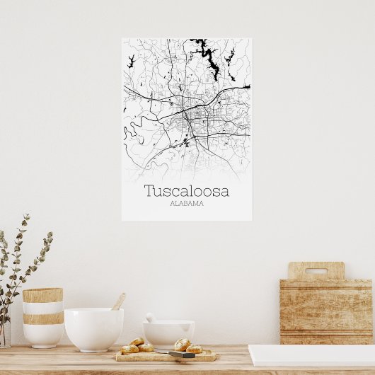 Tocaloosa Map - Alabama - Poster stadskaart (Keuken)