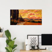 Tocany Cypress Road Poster (Thuiskantoor)