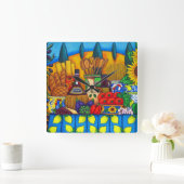 Tocany Delights Square Wall Clock, Lisa Lorenz Vierkante Klok (Huis)