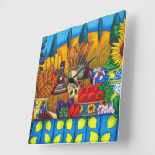 Tocany Delights Square Wall Clock, Lisa Lorenz Vierkante Klok (Hoek)