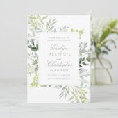 Tocany Eucalyptus Greenery Wedding Invitation Kaart (Staand voorkant)