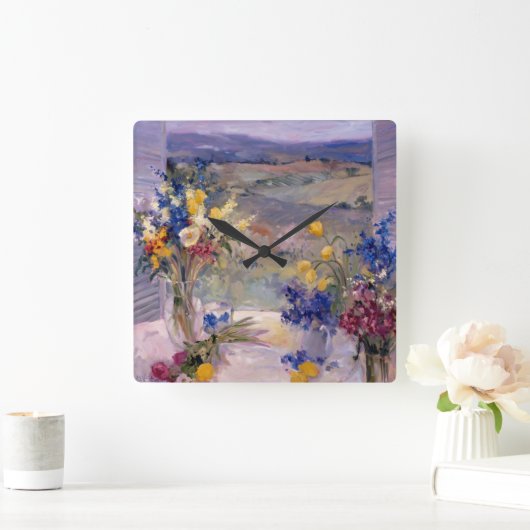 Tocany Floral Vierkante Klok (Huis)