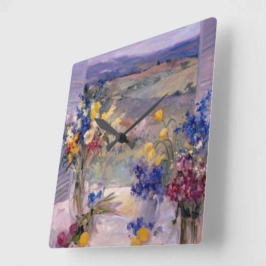 Tocany Floral Vierkante Klok (Hoek)