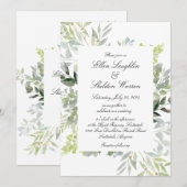 Tocany Greenery Wedding Kaart (Voorkant / Achterkant)