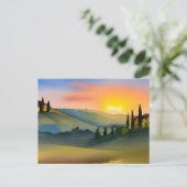 Tocany Hills Briefkaart Schilderachtig Waterverf (Staand voorkant)