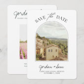Tocany Italy Wedding Save the Date Kaart (Voorkant / Achterkant)