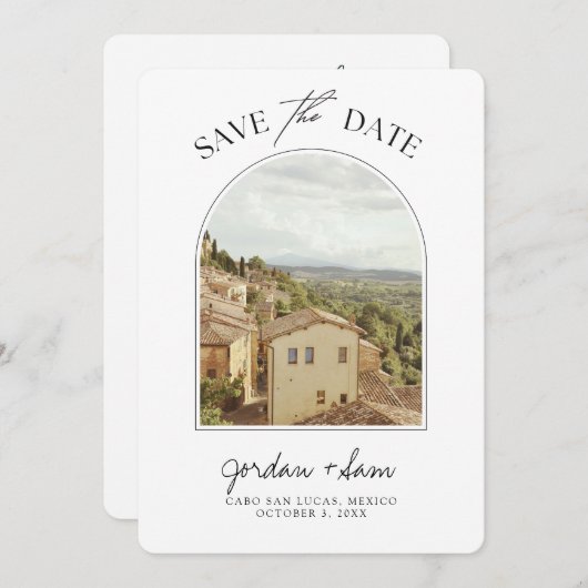 Tocany Italy Wedding Save the Date Kaart (Voorkant / Achterkant)