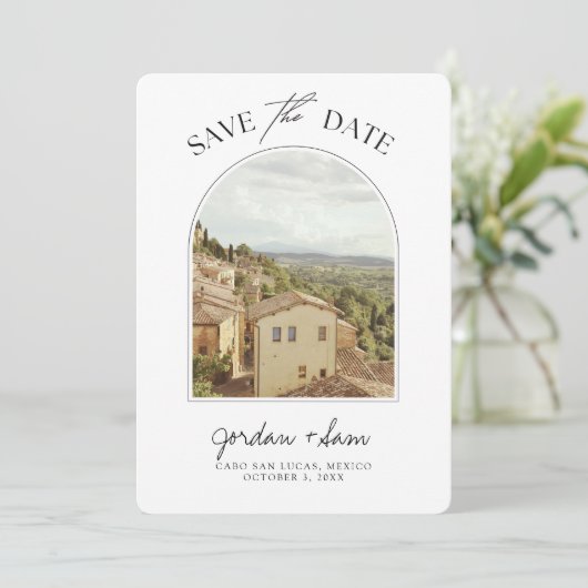 Tocany Italy Wedding Save the Date Kaart (Staand voorkant)