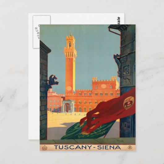 Tocany Siena Italië  Italiaans reisbureau Briefkaart (Voorkant / Achterkant)
