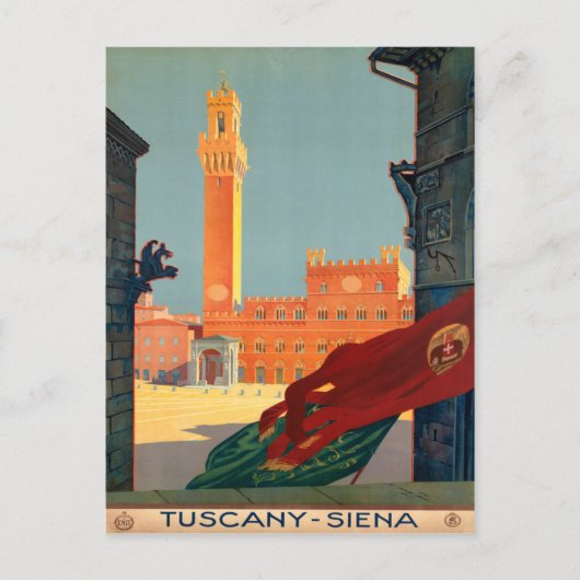 Tocany Siena Italië  Italiaans reisbureau Briefkaart (Voorkant)