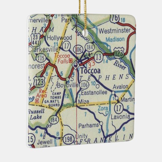 Tocca GA  kaart Keramisch Ornament (Rechts)