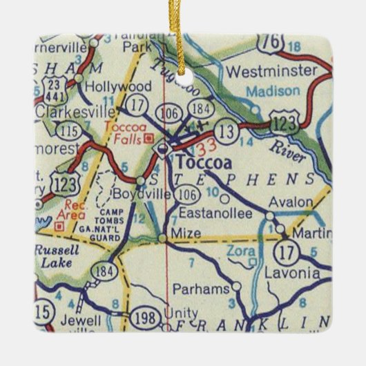 Tocca GA  kaart Keramisch Ornament (Voorkant)