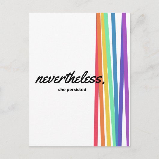 Toch bleef ze bij de regenboog briefkaart (Voorkant)