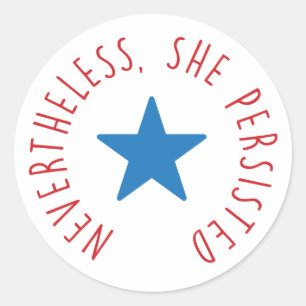 Toch bleef ze. Blauwe ster Ronde Sticker