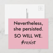 Toch bleef ze volharden, net als wij verzet briefkaart (Voorkant / Achterkant)