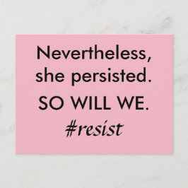 Toch bleef ze volharden, net als wij verzet briefkaart