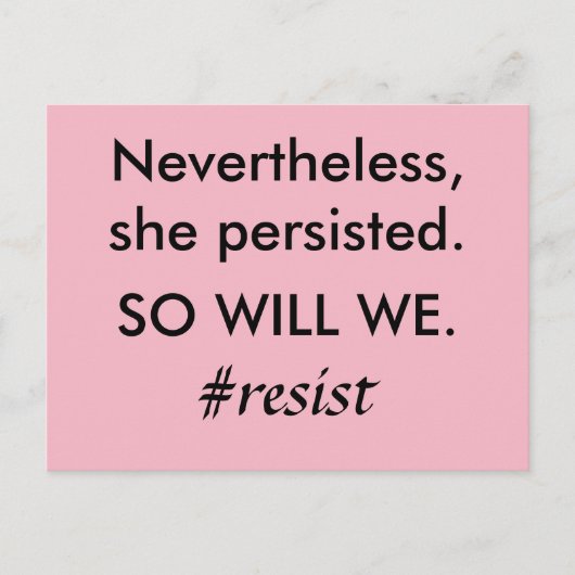 Toch bleef ze volharden, net als wij verzet briefkaart (Voorkant)